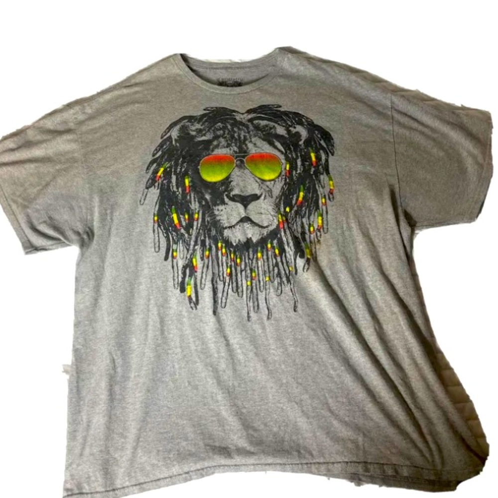 Men’s Chemistry Dreaded hair rasta Lion graphic tee hippy grunge sz 3XL XXXL.